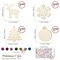 Hidreas 40 Pcs Wooden Ornaments Unfinished Christmas DIY Ornaments Craft Kit, Christmas Wood Ornaments with Bells, Wax Rope and Rhinestone Stickers for Children Arts and Crafts Supplies
